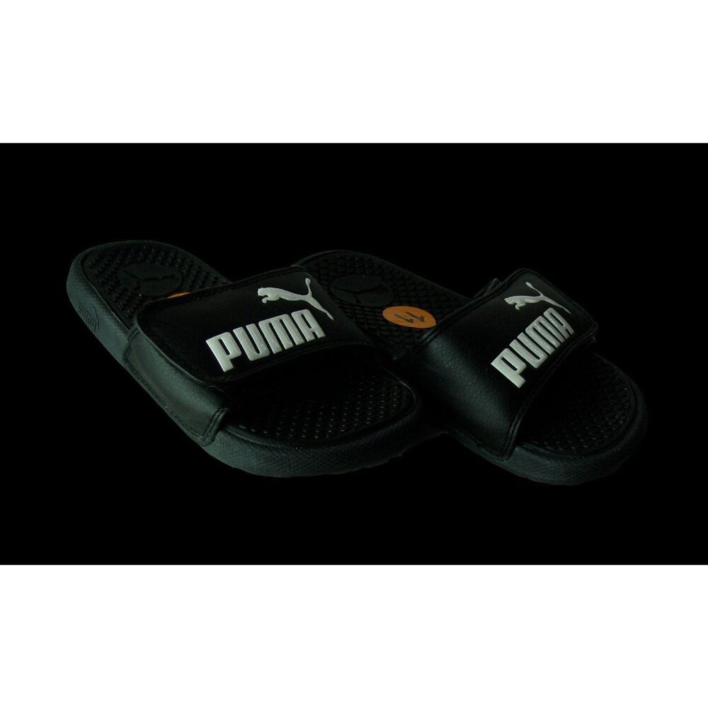 Puma Big Boys Slide Sandals Size 11 Black - Picture 5 of 7